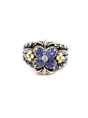 925/18K Barbara Bixby Amethyst Flower Ring